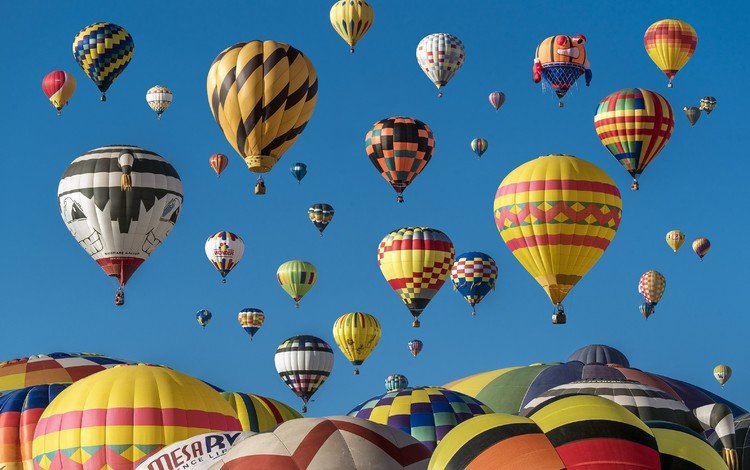 воздушные шары, голубое небо, фестиваль, balloons, blue sky, festival
