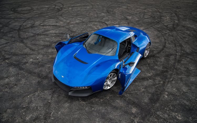 голубая, автомобиль, суперкар, rezvani beast, rezvani, rezvani beast alpha, blue, car, supercar