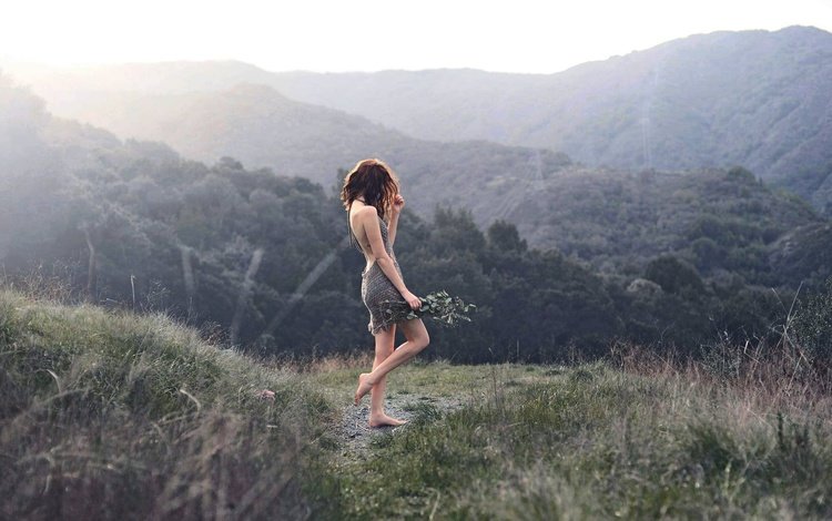 природа, девушка, настроение, поза, модель, ножки, босиком, nature, girl, mood, pose, model, legs, barefoot