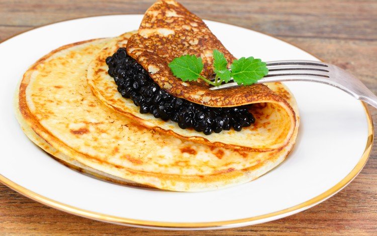 блинчики, икра, блины, черная икра, pancakes, caviar, black caviar