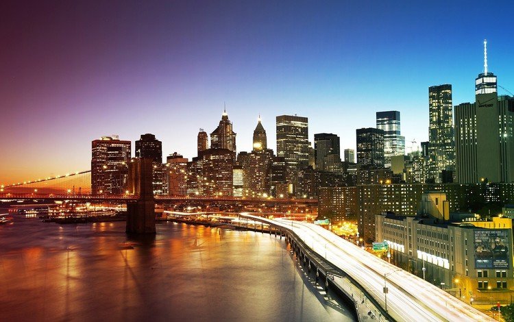 город, небоскребы, мегаполис, сша, нью-йорк, здания, бруклинский мост, городской пейзаж, the city, skyscrapers, megapolis, usa, new york, building, brooklyn bridge, the urban landscape
