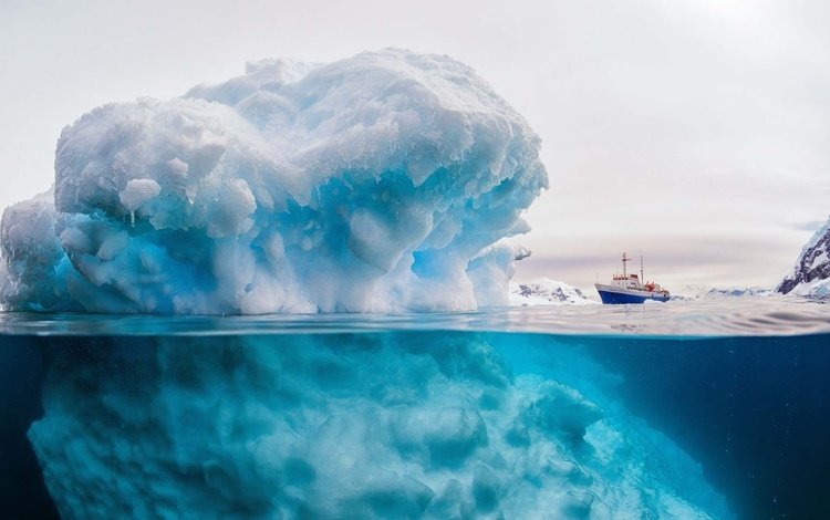 природа, море, корабль, лёд, айсберг, антарктида, nature, sea, ship, ice, iceberg, antarctica