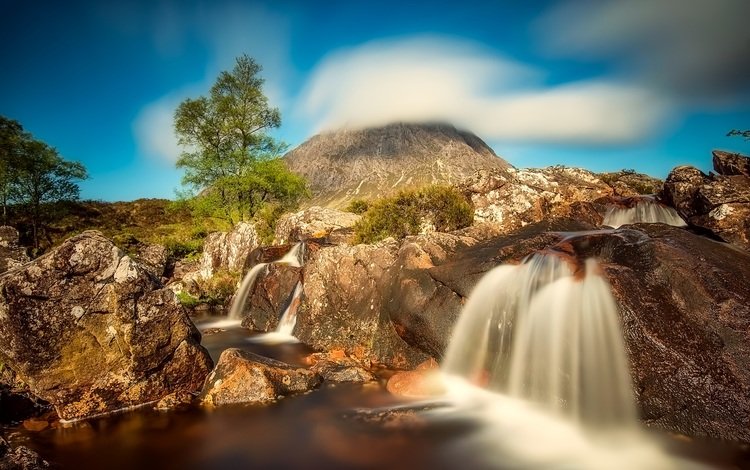горы, холмы, природа, водопад, шотландия, аспен хайлендс, mountains, hills, nature, waterfall, scotland, aspen highlands