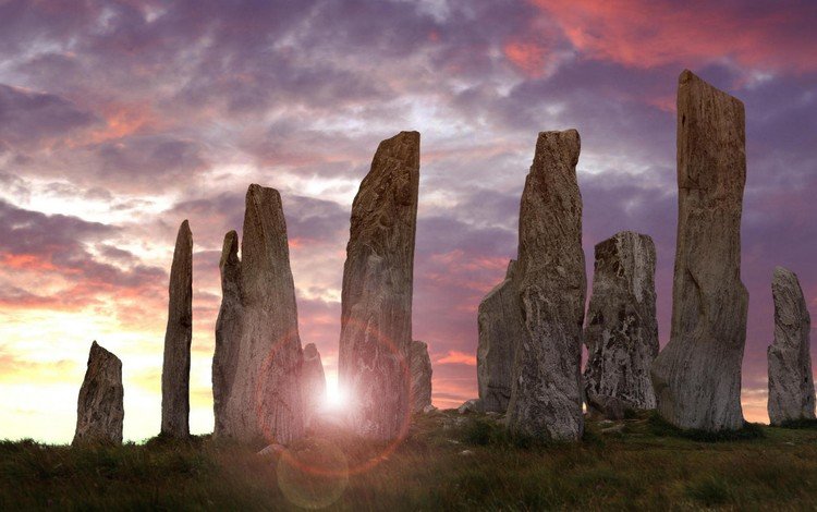 природа, камни, утро, рассвет, шотландия, калланиш, nature, stones, morning, dawn, scotland, callanish