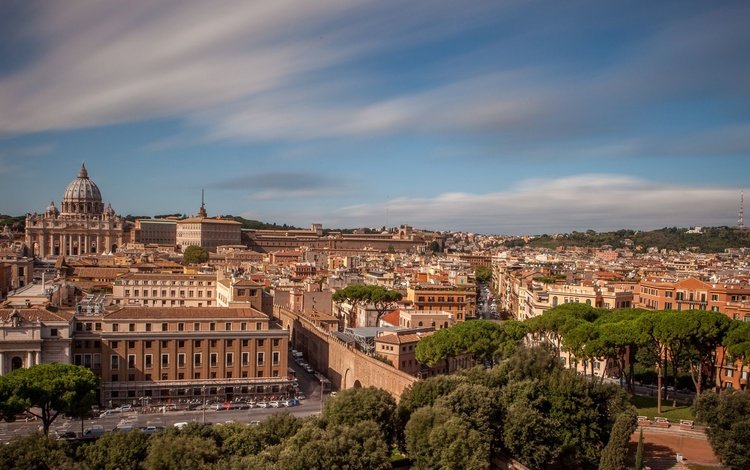 панорама, город, италия, рим, ватикан, panorama, the city, italy, rome, the vatican