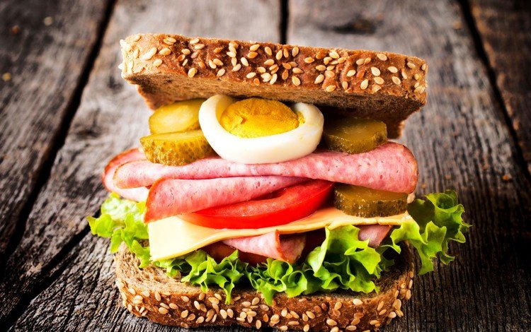 бутерброд, сыр, помидор, яйцо, листья салата, сэндвич, огурец, нарезка, sandwich, cheese, tomato, egg, lettuce, cucumber, cutting