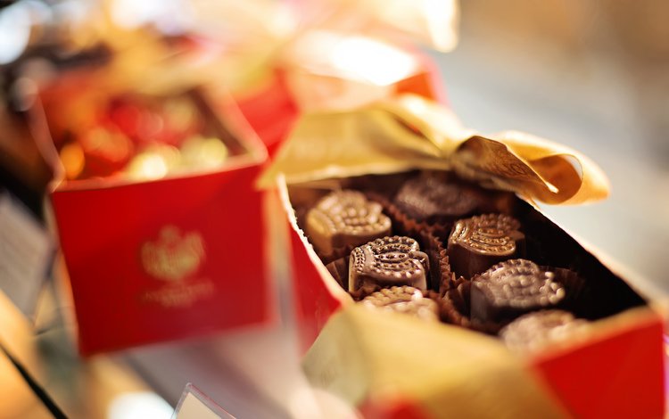 конфеты, лента, шоколад, коробка, шоколадные конфеты, candy, tape, chocolate, box, chocolates
