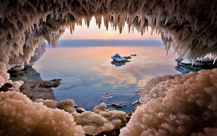 озеро, природа, пещера, кристаллы, соль, мертвое море, иордания, lake, nature, cave, crystals, salt, the dead sea, jordan