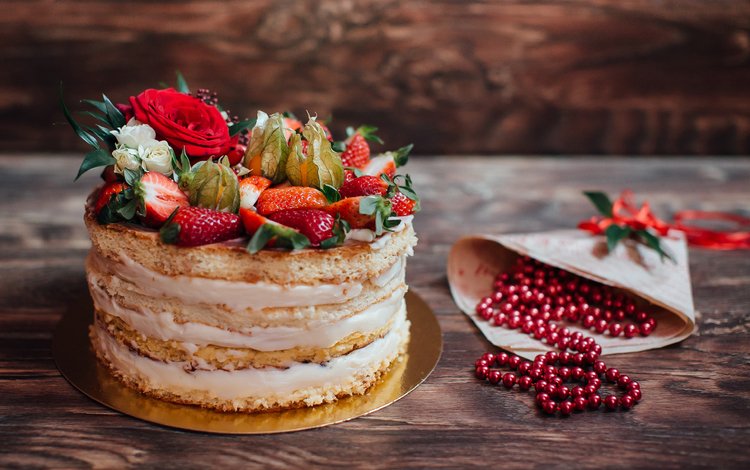 ягоды, бусы, выпечка, торт, десерт, berries, beads, cakes, cake, dessert