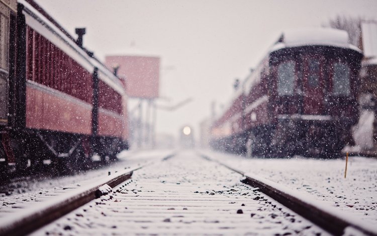 снег, железная дорога, рельсы, зима, поезда, поезд, снегопад, snow, railroad, rails, winter, trains, train, snowfall
