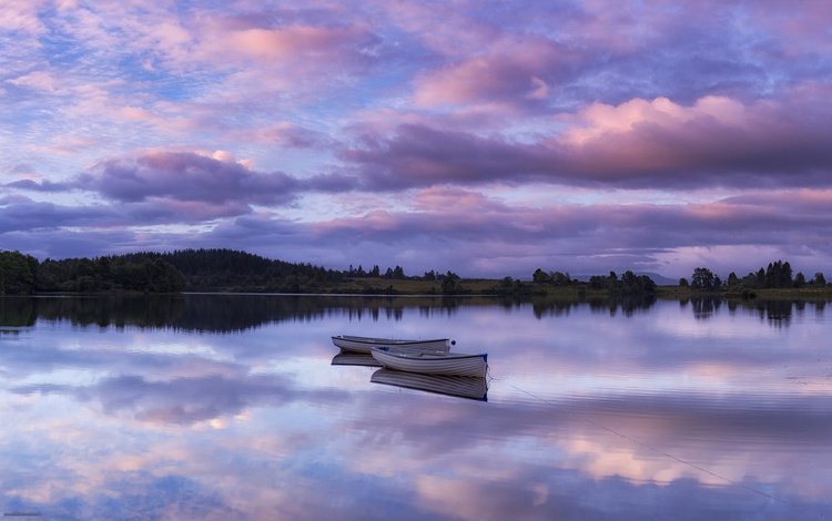 небо, вода, озеро, закат, отражение, лодки, the sky, water, lake, sunset, reflection, boats