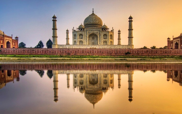отражение, индия, тадж-махал, мавзолей, агра, достопримечательности, reflection, india, taj mahal, the mausoleum, agra, attractions