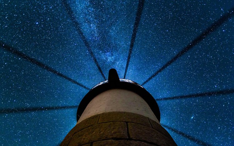 ночь, звезды, маяк, сша, млечный путь, клайд, штат мэн, night, stars, lighthouse, usa, the milky way, clyde, state of maine