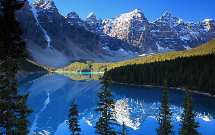 озеро, горы, скалы, лес, отражение, lake, mountains, rocks, forest, reflection