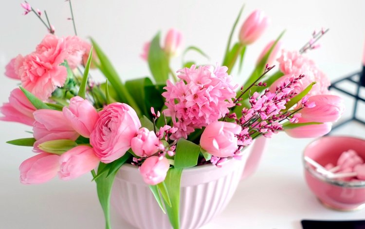 цветы, букет, тюльпаны, розовые, ваза, пионы, flowers, bouquet, tulips, pink, vase, peonies