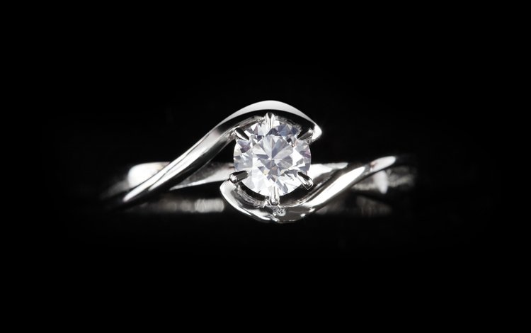 кольцо, черный фон, бриллиант, ювелирные изделия, драгоценный камень, ring, black background, diamond, jewelry, gemstone
