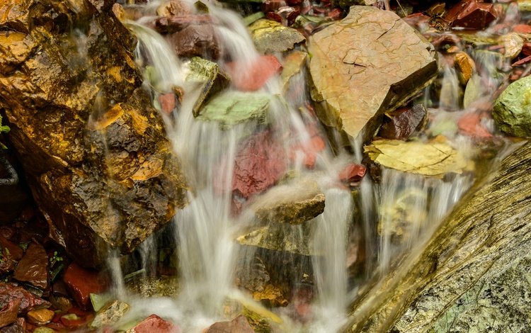 вода, природа, камни, ручей, краски, water, nature, stones, stream, paint