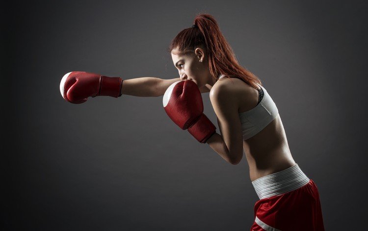 девушка, спорт, бокс, перчатки, рыжеволосая, girl, sport, boxing, gloves, redhead