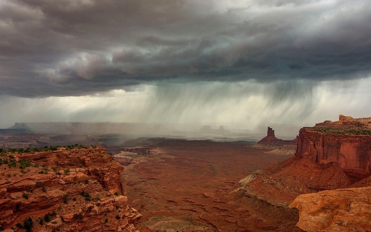 облака, скалы, природа, пейзаж, пустыня, каньон, дождь, clouds, rocks, nature, landscape, desert, canyon, rain