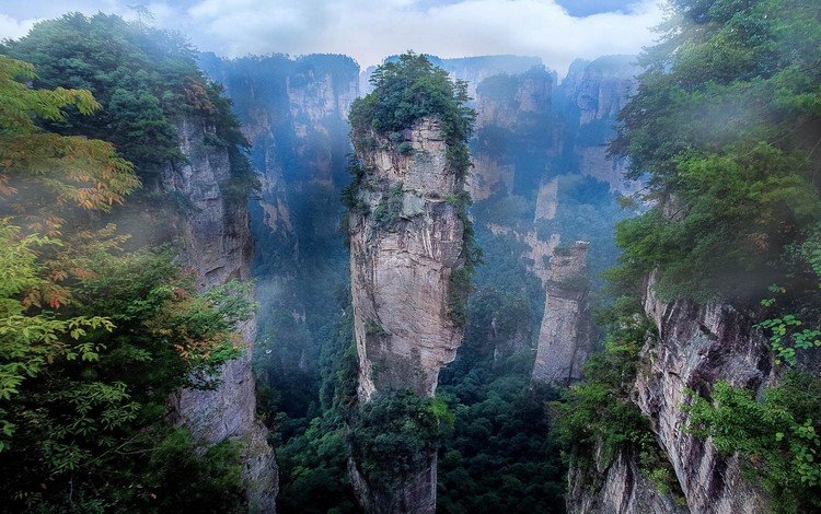 горы, zhangjiajie, zhangjiajie national forest park, скалы, zhangjiajie national park, чжанцзяцзе, природа, пейзаж, утро, туман, китай, национальный парк, mountains, rocks, nature, landscape, morning, fog, china, national park