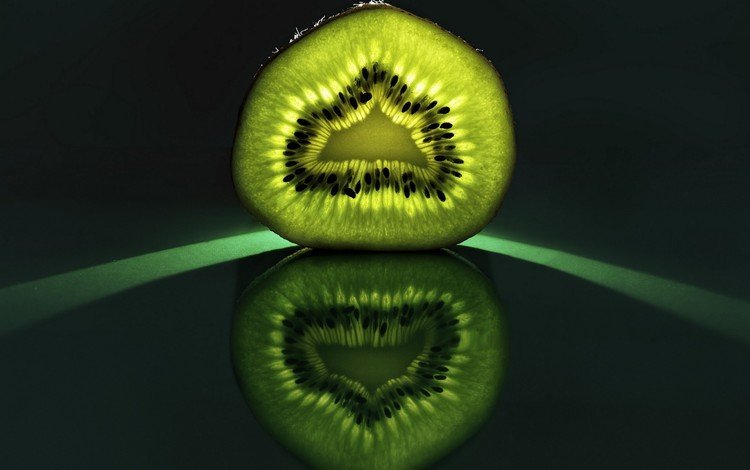 отражение, фрукты, киви, reflection, fruit, kiwi