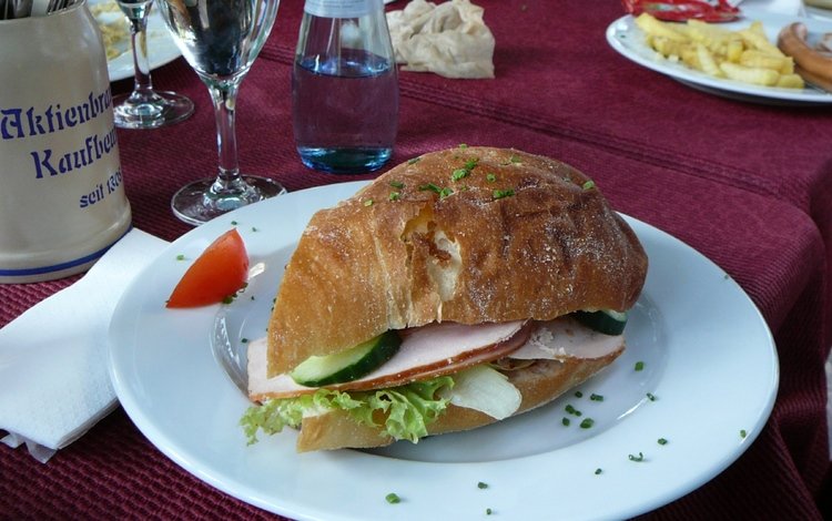 бутерброд, хлеб, напитки, овощи, мясо, сэндвич, ветчина, sandwich, bread, drinks, vegetables, meat, ham