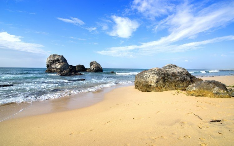 камни, пейзаж, море, пляж, курорт, тропики, stones, landscape, sea, beach, resort, tropics
