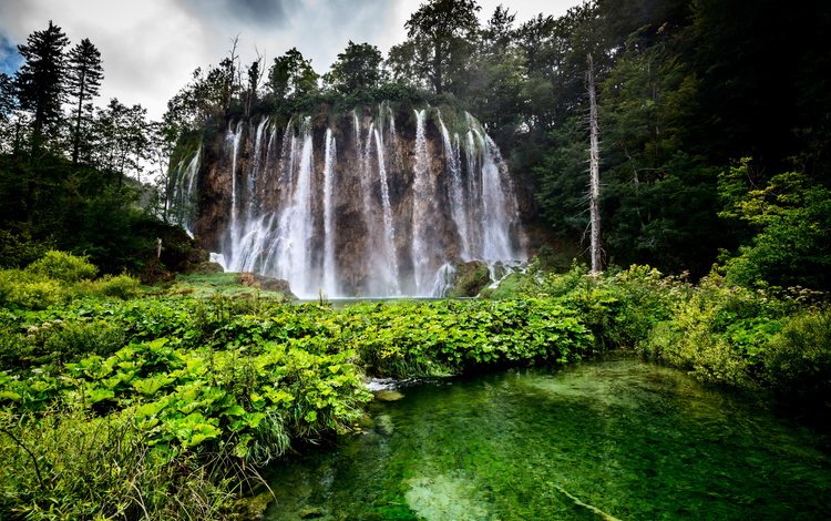 озеро, природа, лес, водопад, хорватия, водопады, plitvice lakes national park, lake, nature, forest, waterfall, croatia, waterfalls