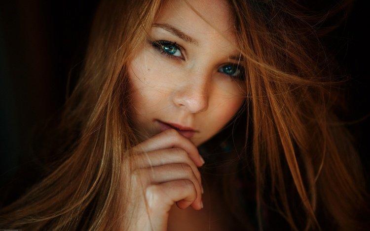 девушка, длинные волосы, портрет, рыжеволосая, взгляд, evgeny freyer, модель, волосы, губы, лицо, голубые глаза, girl, long hair, portrait, redhead, look, model, hair, lips, face, blue eyes