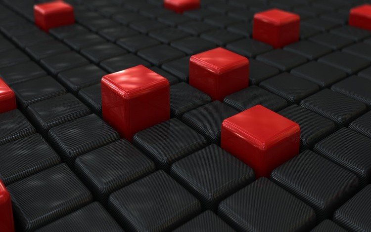 блоки, цвет, 3д, форма, черный, красный, графика, кубики, квадраты, кубы, blocks, color, 3d, form, black, red, graphics, cubes, squares, cuba