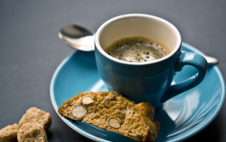 напиток, кофе, чашка, завтрак, печенье, эспрессо, миндаль, drink, coffee, cup, breakfast, cookies, espresso, almonds