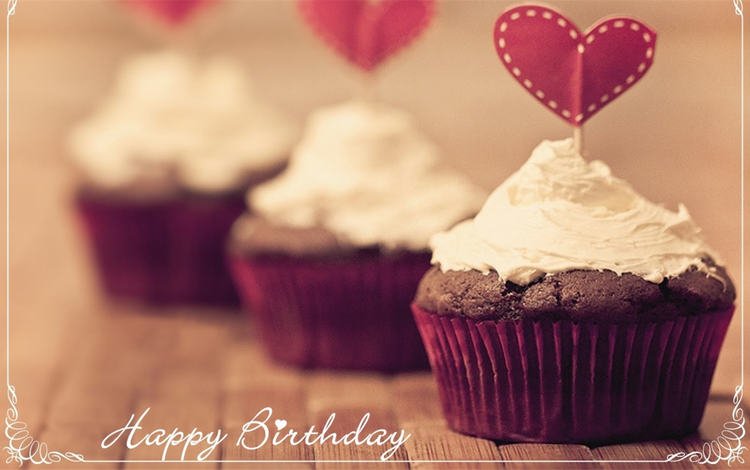 выпечка, десерт, кексы, с днем ​​рождения, деревянная поверхность, капкейки, cakes, dessert, cupcakes, happy birthday, wooden surface