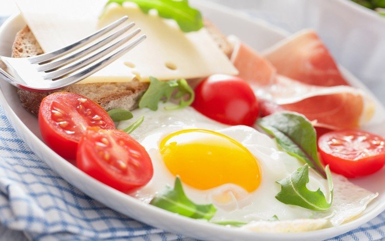 бутерброд, сыр, завтрак, помидоры, яичница, sandwich, cheese, breakfast, tomatoes, scrambled eggs