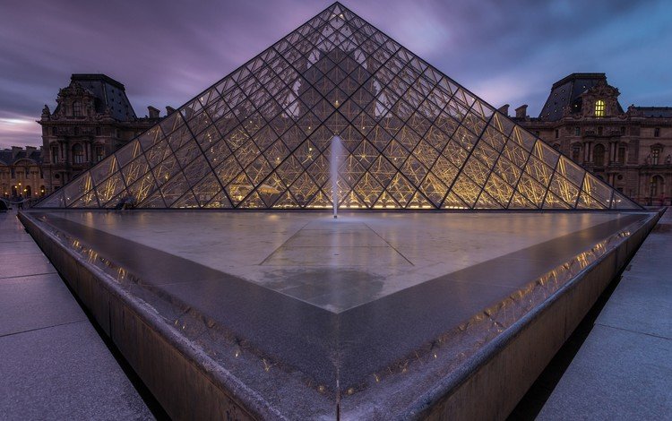париж, пирамида, стекло, франция, лувр, музей, paris, pyramid, glass, france, the louvre, museum