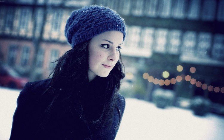 зима, девушка, взгляд, шапка, лена майер-ландрут, winter, girl, look, hat, lena meyer-landrut