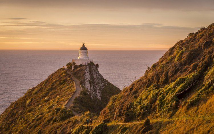 небо, nugget point lighthouse, скалы, море, маяк, побережье, новая зеландия, мыс, кэтлинс, the sky, rocks, sea, lighthouse, coast, new zealand, cape, catlins