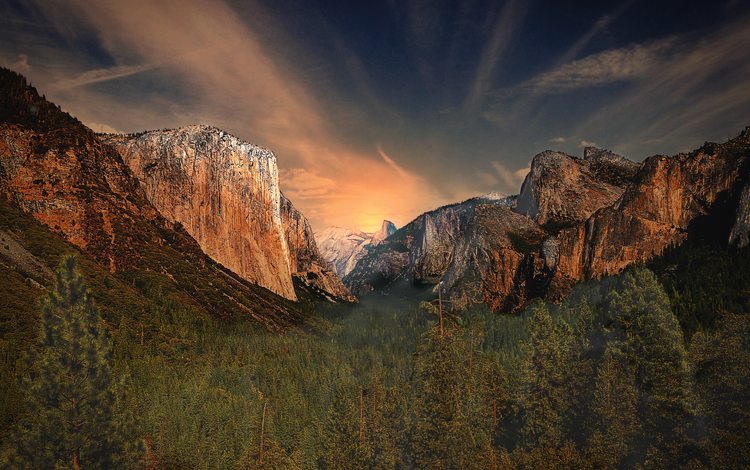 горы, природа, йосемитский национальный парк, mountains, nature, yosemite national park