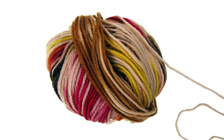 шерсть, моток, разноцветные, белый фон, клубок, нитки, вязание, пряжа, рукоделие, wool, a coil, colorful, white background, tangle, thread, knitting, yarn, needlework