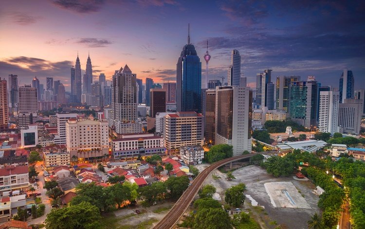 панорама, небоскребы, башня, дома, небоскрёб, малайзия, куала-лумпур, panorama, skyscrapers, tower, home, skyscraper, malaysia, kuala lumpur