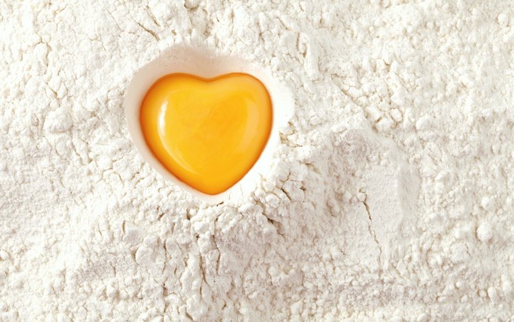 текстура, фон, сердечко, яйцо, мука, желток, texture, background, heart, egg, flour, the yolk