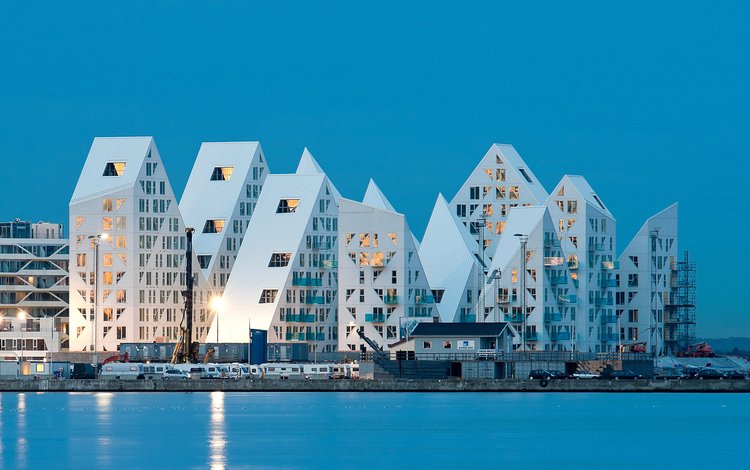 архитектура, дания, жилой комплекс айсберг, орхус, architecture, denmark, residential complex iceberg, århus