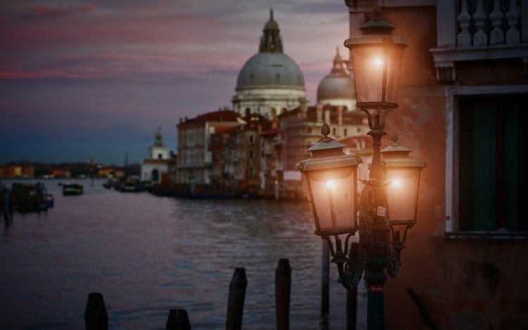 ночь, фонари, город, венеция, канал, италия, night, lights, the city, venice, channel, italy