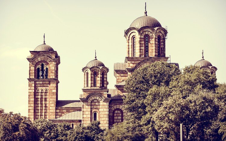 церковь, архитектура, сербия, церковь святого марка, белград, church, architecture, serbia, st. mark's church, belgrade