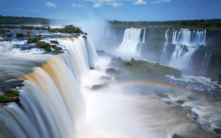 река, природа, водопад, радуга, аргентина, игуасу, river, nature, waterfall, rainbow, argentina, iguazu