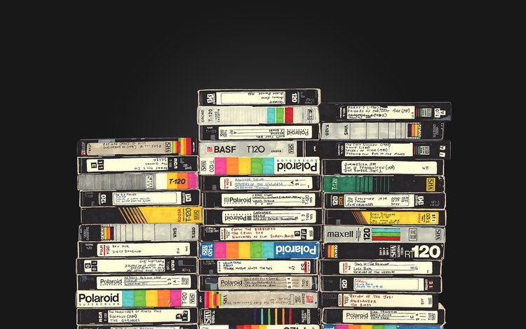 стиль, ретро, черный фон, кассеты, видеокассета, видеокассеты, vhs, style, retro, black background, magazine, video, videotapes