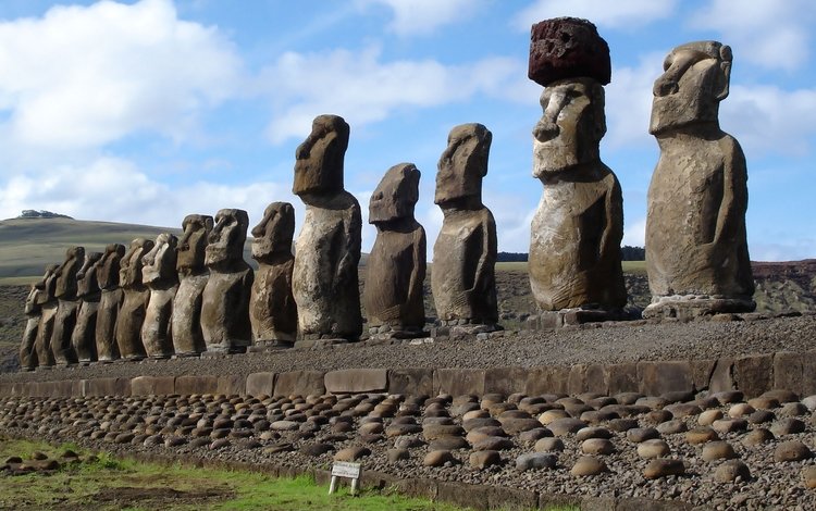 остров пасхи, чили, истуканы, рапа-нуи, статуи моаи, easter island, chile, idols, rapa nui, the moai statues