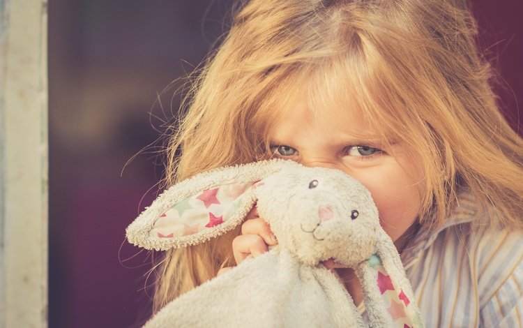 взгляд, andy gravee, дети, девочка, игрушка, волосы, лицо, кролик, заяц, look, children, girl, toy, hair, face, rabbit, hare