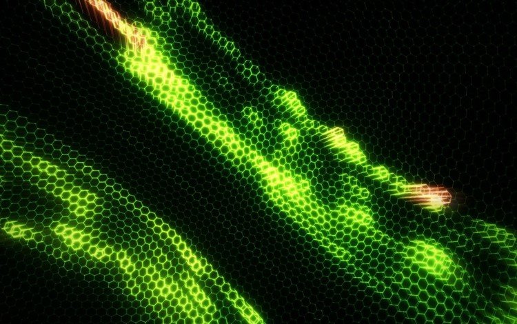 графика, сетка, черный фон, зеленая, 3д, graphics, mesh, black background, green, 3d