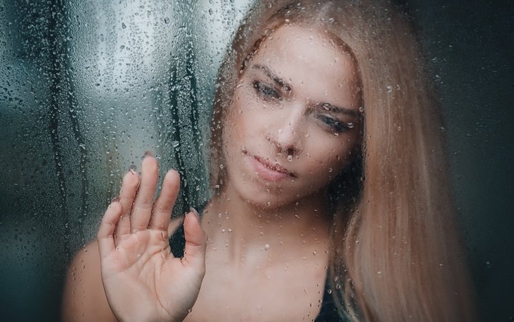 рука, девушка, настроение, капли, окно, стекло, hand, girl, mood, drops, window, glass