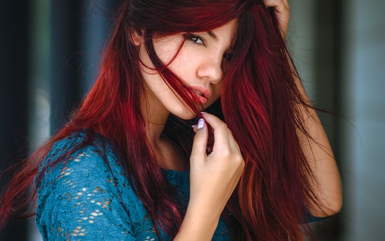 девушка, взгляд, модель, лицо, красные волосы, delaia gonzalez, girl, look, model, face, red hair